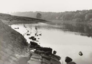 Dresden. Blick vom Blasewitzer Ufer über die Elbe flußabwärts gegen Loschwitz