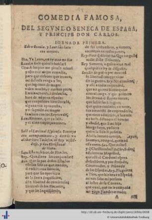 Del Segundo Seneca De España, Y Principe Don Carlos