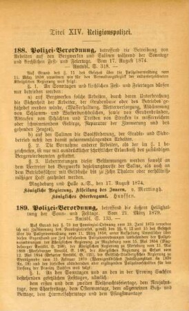 Titel XIV. Religionspolizei