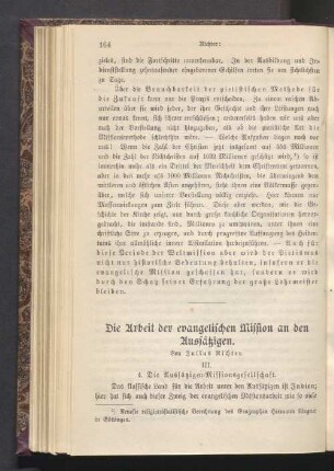 Die Arbeit der evangelischen Mission an den Aussätzigen