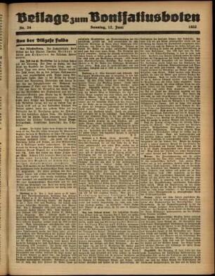 Zweite Ausgabe vom Sonntag, den 12. Juni 1932.