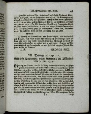 VII. Beylage ad cap. XIV. - XV. Beylage ad cap. XV.