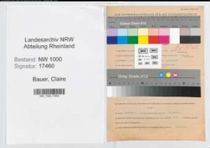 Entnazifizierung Claire Bauer, geb. 11.11.1893 ()