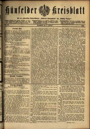 Ausgabe vom Samstag, den 17. Februar 1912.