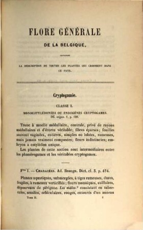 Flore générale de la Belgique, contenant la description de toutes les plantes qui croissent dans ce pays, II