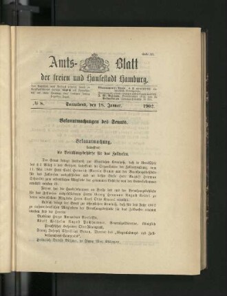 No. 8. 18. Januar. 1902.