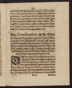 25-27, Die Certification an die Obristen Stewer Einnehmer...