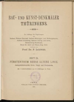 [6] = H. 9: Fürstenthum Reuss Älterer Linie: : Landrathsamtsbezirk Greiz ; Amtsgerichtsbezirke Greiz, Burgk und Zeulenroda