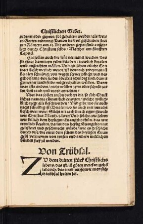 Von Trübsal.