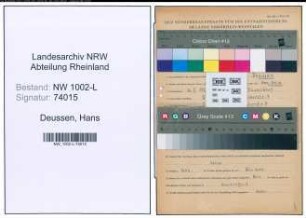 Entnazifizierung Hans Deussen , geb. 16.02.1920 (Referendar)
