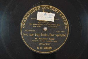 Tosca nagy áriája Puccini "Tosca" operájából / Puccini