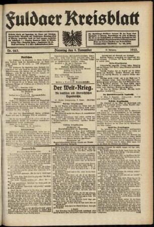 Ausgabe vom Dienstag, den 09. November 1915.