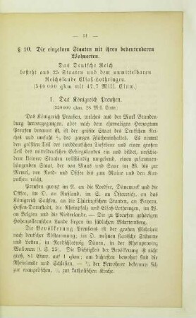 10. Die einzelnen Staaten mit ihren bedeutenderen Wohnorten