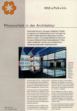 Photovoltaik in der Architektur.