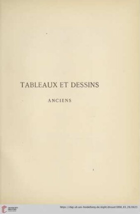 Tableaux et Dessins (Nr. 1 - 69)