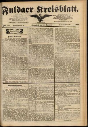 Zweite Ausgabe vom Samstag, den 10. Dezember 1904.