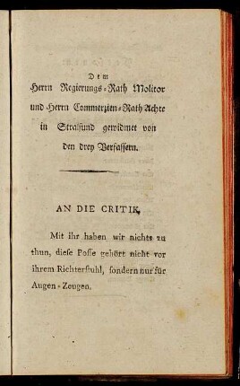 Dem Herrn Regierungs-Rath Molitor und Herrn Commerzien-Rath Achte...