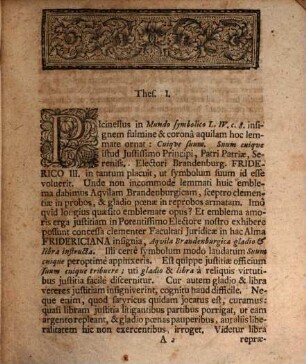 Intuitu Symboli Serenissimi ac Potentissimi Principis, Electoris Brandenburgici: Suum Cuique