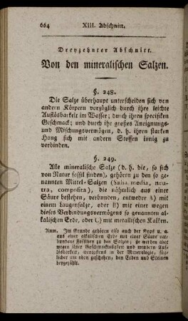Dreyzehnter Abschnitt. Von den mineralischen Salzen