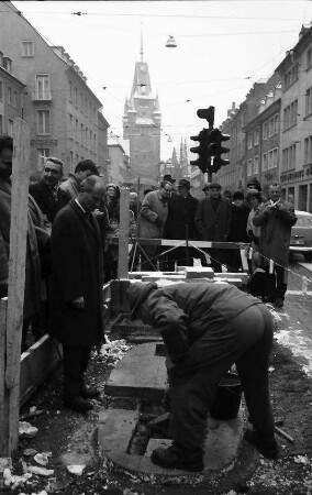 Freiburg: Grundsteinlegung zum Bertoldsbrunnen