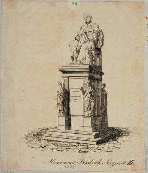 Das Denkmal König Friedrich August I. von Sachsen (der Gerechte, 1750-1827) im Zwinger in Dresden