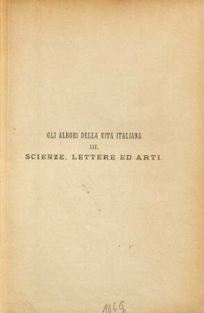 Gli Albori della vita italiana, III
