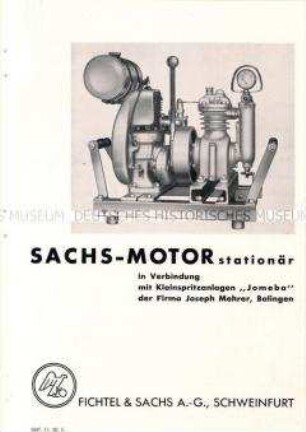 Stationärer Sachs-Motor für Kleinspritzanlagen