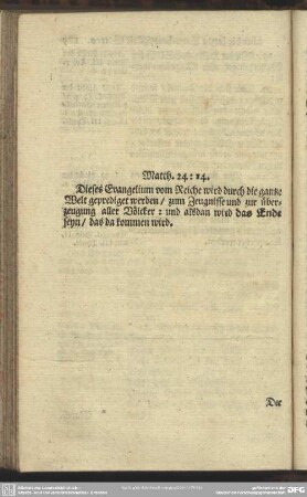 Matth. 24:14