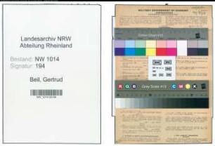 Entnazifizierung Gertrud Beil , geb. 11.09.1903 ()