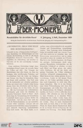 3. Heft, Dezember 1909