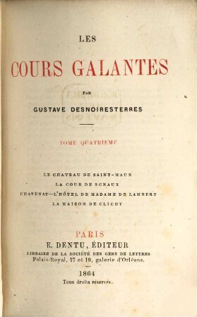 Les Cours galantes, 4