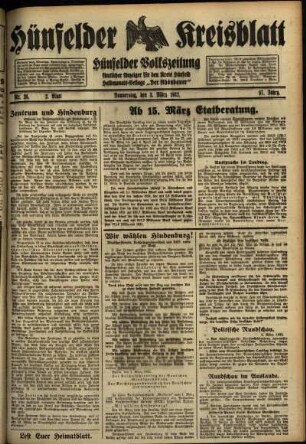 Zweite Ausgabe vom Donnerstag, den 03. März 1932.