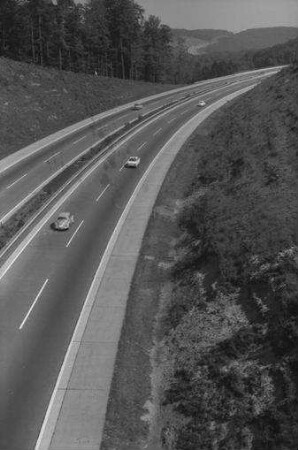 Rohrbrunn: Autobahn von der Brücke der B 8, Richtung Würzburg