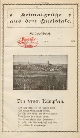 1.1914: Heimatgrüße aus dem Queistale