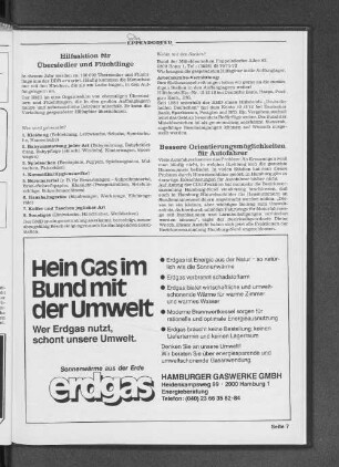 Hilfsaktion für Übersiedler und Flüchtlinge