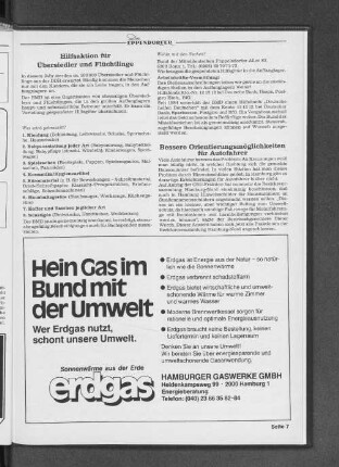 Hilfsaktion für Übersiedler und Flüchtlinge