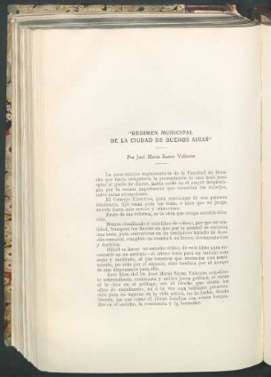 "Regimen Municipal de la Ciudad de Buenos Aires"