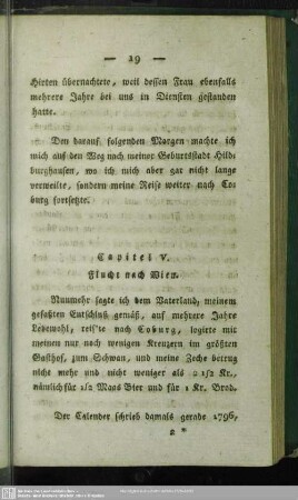 Capitel V. Flucht nach Wien