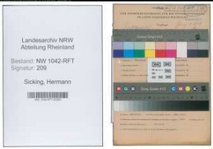 Entnazifizierung Hermann Sicking , geb. 22.02.1908 (Landwirt)