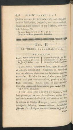 Tit. II. De Poenis Ecclesiasticis