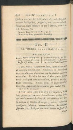 Tit. II. De Poenis Ecclesiasticis