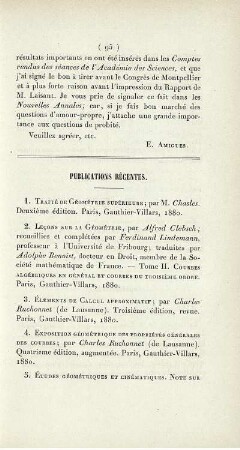 Publications récentes.