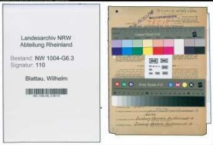 Entnazifizierung Wilhelm Blattau , geb. 03.09.1904 (Arbeiter)
