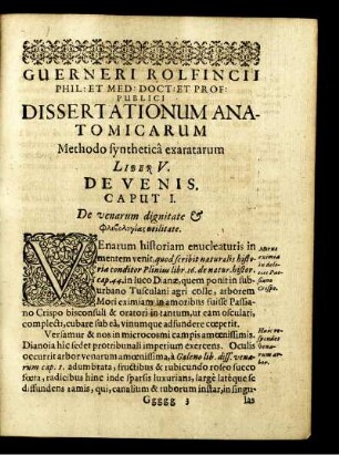 Liber V. De Venis