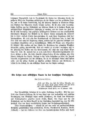 Die Lehre vom völkischen Raum in der deutschen Volksschule