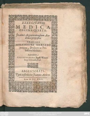 Exercitatio Medica Decima Quarta