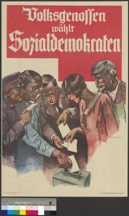 Wahlplakat der SPD, vermutlich zur Reichstagswahl am                                         20. Mai 1928