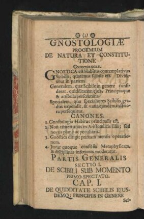 Gnostologiae Prooemium. Eingang.