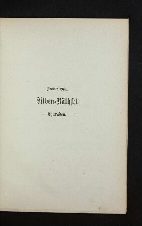 Zweites Buch. Silben-Räthsel [...].