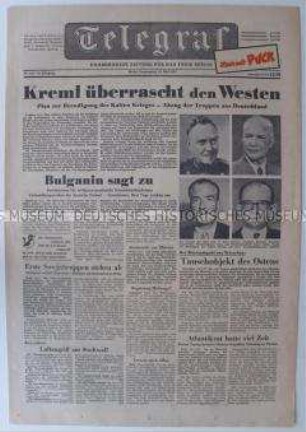 (West)-Berliner Tageszeitung "Telegraf" zu den neuen Abrüstungsvorschlägen der UdSSR